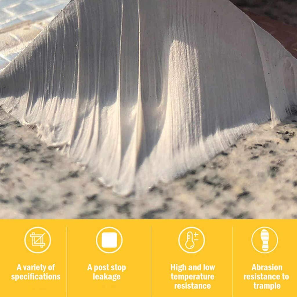 Waterproof Aluminium Rubber Tape for Leakage Repair, Hot & Cold Temperature Aluminium Foil Tape, Perfect for Sealing Roof & Water Leakage (5 Mtr) 5x5 Waterproof Aluminium Rubber Tape for Leakage Repair, Hot & Cold Temperature Aluminium Foil Tape, Perfect for Sealing Roof & Water Leakage (5 Mtr) 5x5